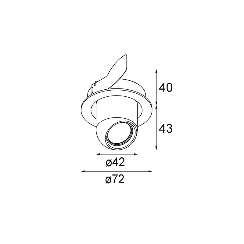 Modular Pupil Recessed Adjustable 72 1x LED 2700K Medium DE White Structure